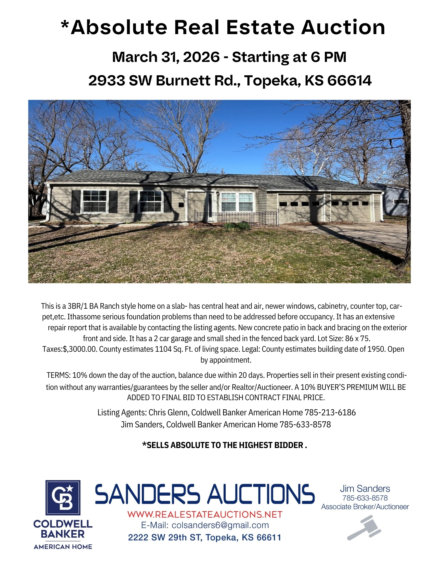 2933 SW Burnett Rd., Topeka, KS 66614